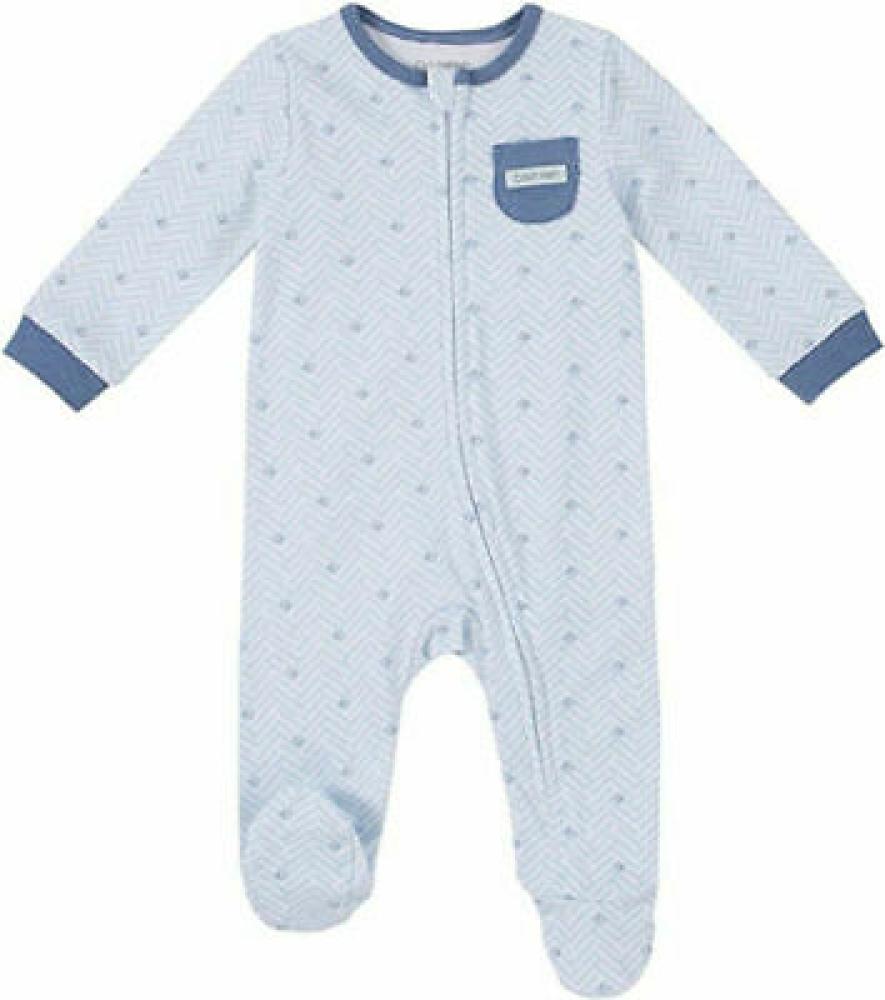 Calvin Klein Infant Boys Logo Print Coverall Size 0/3M 3/6M 6/9M $32