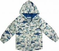 Carter's Boys Grey Sharks Rain Slicker Jacket Size 2T 3T 4T 4 5/6 7