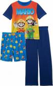 Super Mario Boys 3pc Pajama Pant Set Size 4/5 6/7 8 10/12