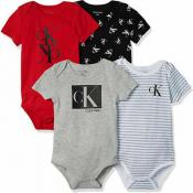 Calvin Klein Infant Boys 4-Pack Bodysuits Size 0/3M 3/6M 6/9M 12M 18M $4