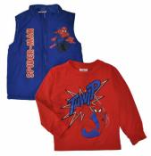 Marvel Toddler Boys Spider-Man Vest & L/S Top Set Size 2T 3T 