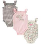 Calvin Klein Infant Girls 3pc Bodysuits Pink/Gray Size 0/3M 3/6M 6/9M