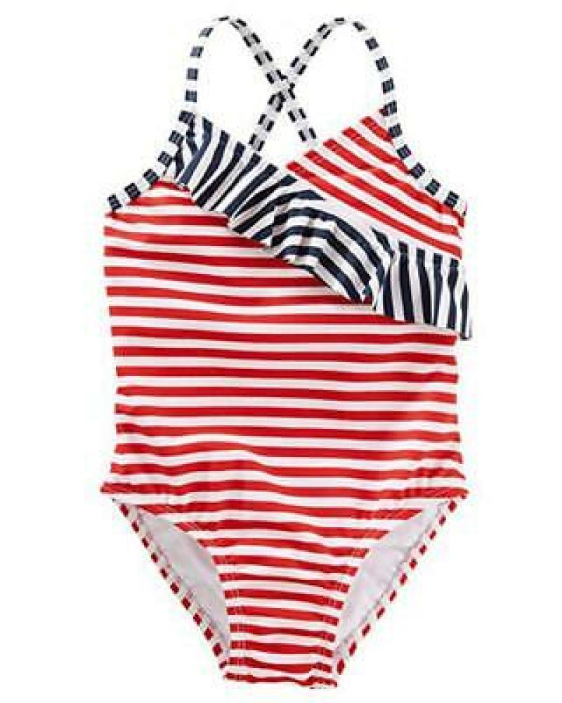 Osh Kosh B'gosh Toddler Girls Striped One Piece Swimsuit Size 2T 3T 4T 5T $32