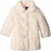 Calvin Klein Girls Light Pink Faux Fur Coat Size 3T 4T 5 6 $79.50