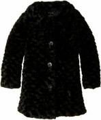 Calvin Klein Girls Black Faux Fur Coat Size 5 $79.50