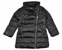 Calvin Klein Girls Black Asymmetrical Puffer Coat Size 5 6 $89.50