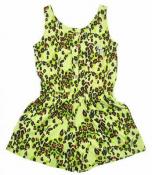 Baby Phat Girls Lime Punch Animal Print Romper Size 4 5/6 $37