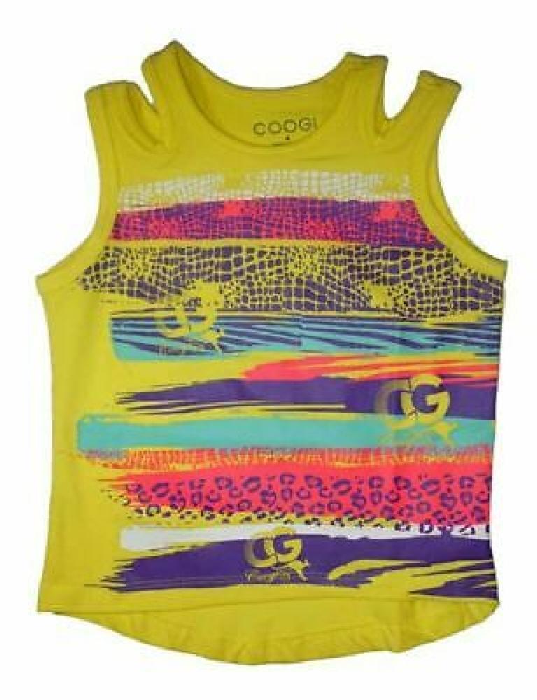 Coogi Girls Yellow Printed Top Size 4 5/6 6X $34