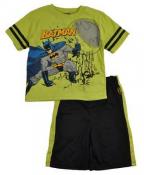 Batman Toddler Boys Lime & Black 2pc Short Set Size 4 5 6 7 $26.98