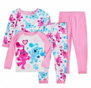 Blue's Clue's Toddler Girls 4pc Pajama Pant Set Size 2T 3T 4T 5T