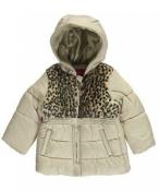 London Fog Infant Girls Khaki Leopard Chest Outerwear Coat Size 12M 24M