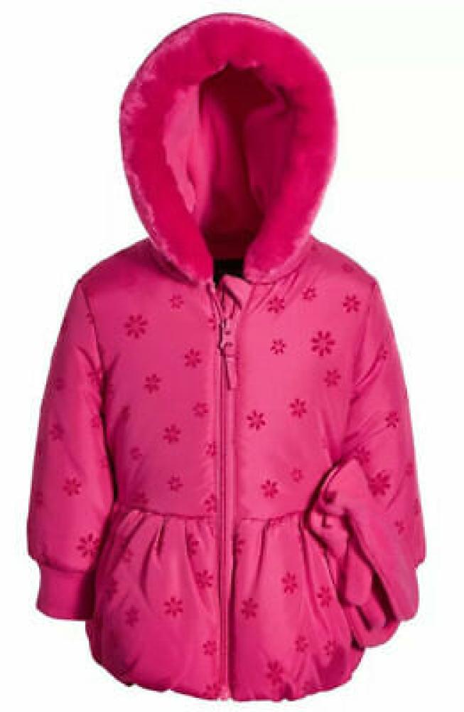 Rothschild Girls Puffer Coat W/Mittens Size 2T 3T 4T 4 5/6 6X