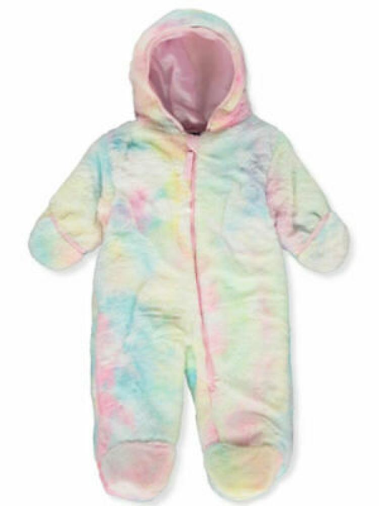 Rothschild Infant Girls Tie Dye Faux Fur Pram Size 3/6M 6/9M