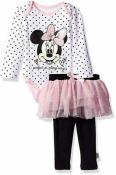 Disney Baby Girls' Minnie Pink & Black 2pc Skegging Set Size 0/3M 3/6M 6/9M