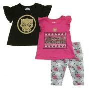 Black Panther Toddler Girls Three-Piece Capri Set Size 2T 3T 4T