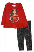 Elena Of Avalor Girls L/S Red Tunic Two-Piece Legging Set Size 2T 3T 4T 4 5 6 6X