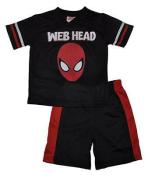 Spider-Man Boys Black Web Head 2pc Short Set 4