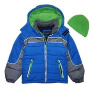London Fog Boys Blue Puffer Outerwear Coat W/Beenie Size 2T 3T 4T 4 5/6 7