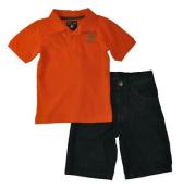 Beverly Hills Polo Club Toddler Boys Orange Polo 2pc Short Set Size 2T 3T 4T