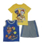 Paw Patrol Boys Yellow & Multi 3pc Short Set Size 4 5 6 7