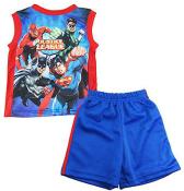 Justice League Little Boys Blue Top 2pc Short Set Size 2T 3T 4T 4 5 6 7