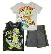 Rugrats Boys Toddler Gray & Multi 3pc Short Set Size 2T 3T 4T
