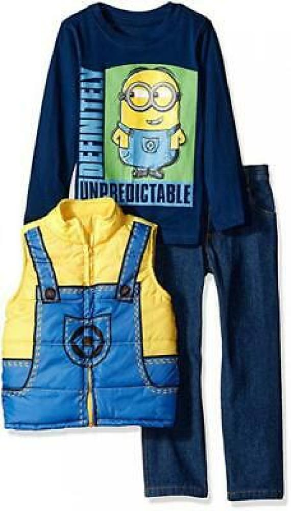 Despicable Me Boys Vest 3pc Pant Set Size 2T 3T 4T 5T 4 5 6 7