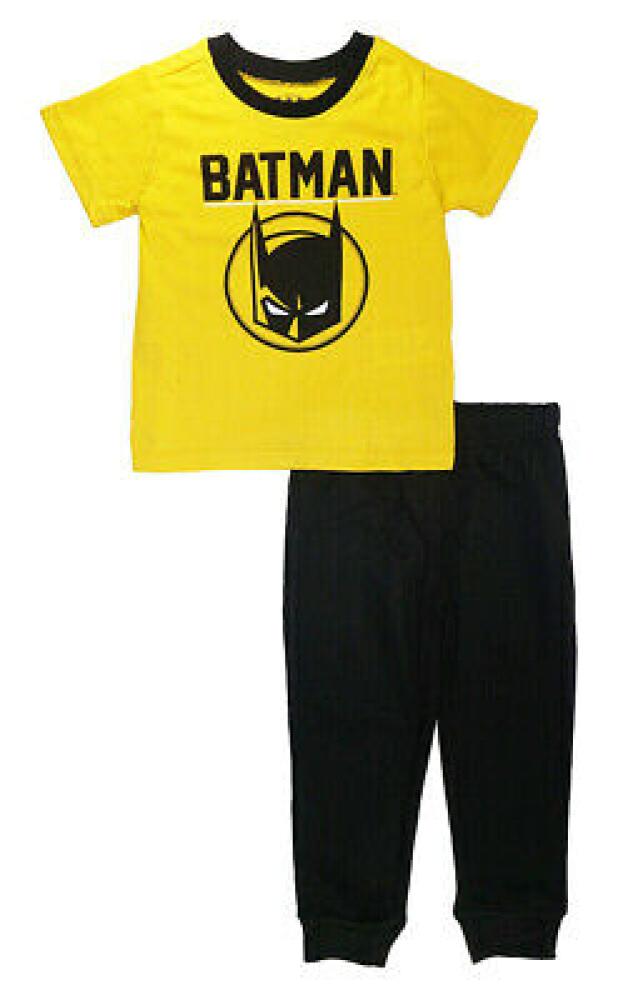 Batman Toddler Boys S/S Yellow Top Two-Piece Jogger Pant Set Size 2T 3T 4T