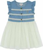 Calvin Klein Girls Dress With Tulle Size 4 5 6 6X
