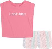 Calvin Klein Boys 2 Pieces Wild Orchid Short Set Size 4, 5, 6, 6X