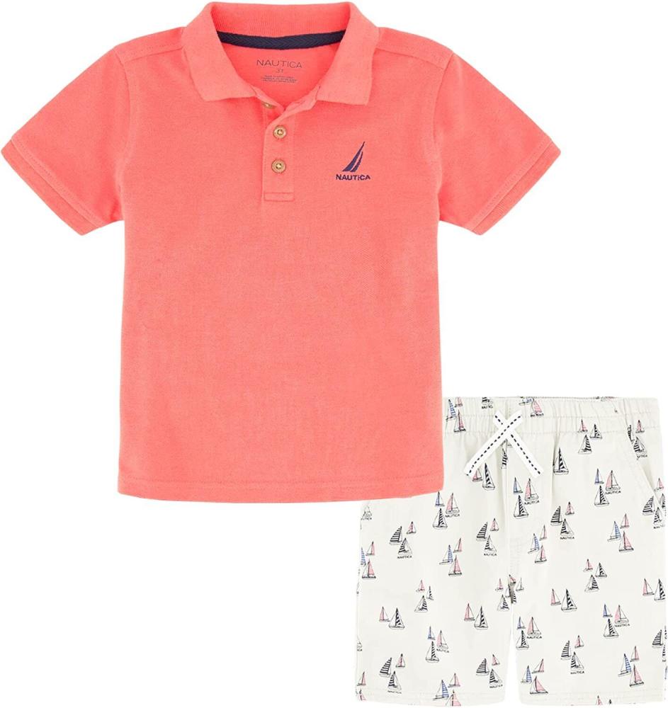 Nautica Sets KHQ Boys 2 Pieces Polo Short Set Size 2T, 3T, 4T