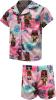 L.O.L. Surprise! Girls' 2-Piece Pink Blue Button Front Pajama Set Size 6, 8, 10