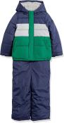 Carter's Boys' Heavyweight 2-Piece Gray Green Ski suit Snowsuit Size 2T, 3T, 4T