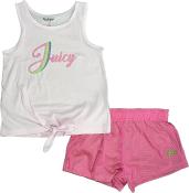 Juicy Couture Girls 2 Pieces Pale Ice Shorts Set Size 4, 5, 6, 6X