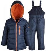 OshKosh B'gosh Infant Boys Navy Blue Printed Heavy Weight 2pc Snowsuit Size 18M
