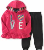 Kids Headquarters Infant Girls Love Hoodie 2pc Pant Size 3/6M $34