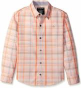 Calvin Klein Boys L/S Light Coral Woven Shirt Size 5 $39