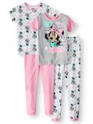 Disney Minnie Mouse Girls 4pc Snug Fit Pajama Pant Set Size 8 $48