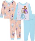Disney Girls' Frozen Snug Fit Cotton Pajamas Frozen fun Size 4, 6, 8, 10