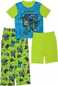 Minecraft Big Boys’ Cotton Pajama Set Blue/Green/Multi Size 6, 8, 10, 12
