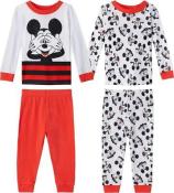 Mickey Mouse Infant Baby Boys 4pc L/S Pajama Pant Set Size 12M 18M 24M