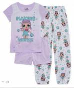 L.O.L. Surprise! Girls Three-Piece Pajama Set Size 4 6 8 10 $40