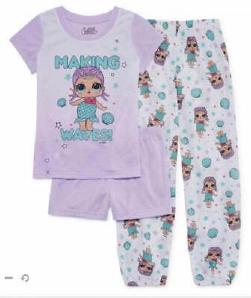L.O.L. Surprise! Girls Three-Piece Pajama Set Size 4 6 8 10 $40