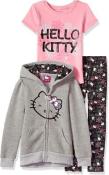 Hello Kitty Girls Gray 3-Piece Hoodie & Legging Set Size 4