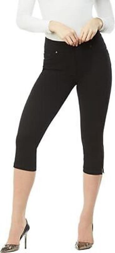 Nygard LUXE SLIMS Women's Black Notch Capri Jeans Plus Size 1X 2X 3X