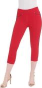Nygard LUXE SLIMS Women's Red/Black Petite 2.5 Capri With Piping Size PS PM PL