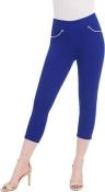 Nygard LUXE SLIMS Women's Blue/White Petite 2.5 Capri With Piping Size PS PM PL