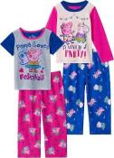 Peppa Pig Toddler Girls Love To Party 4pc Pajama Set Size 3T 4T 5T