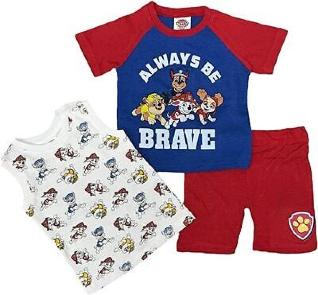 Nickelodeon Paw Patrol Little Boys Brave 3pc Top & Short Set Size 4 5 6 7