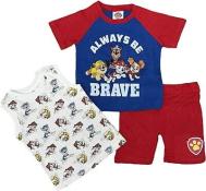 Nickelodeon Paw Patrol Little Boys Brave 3pc Top & Short Set Size 4 5 6 7